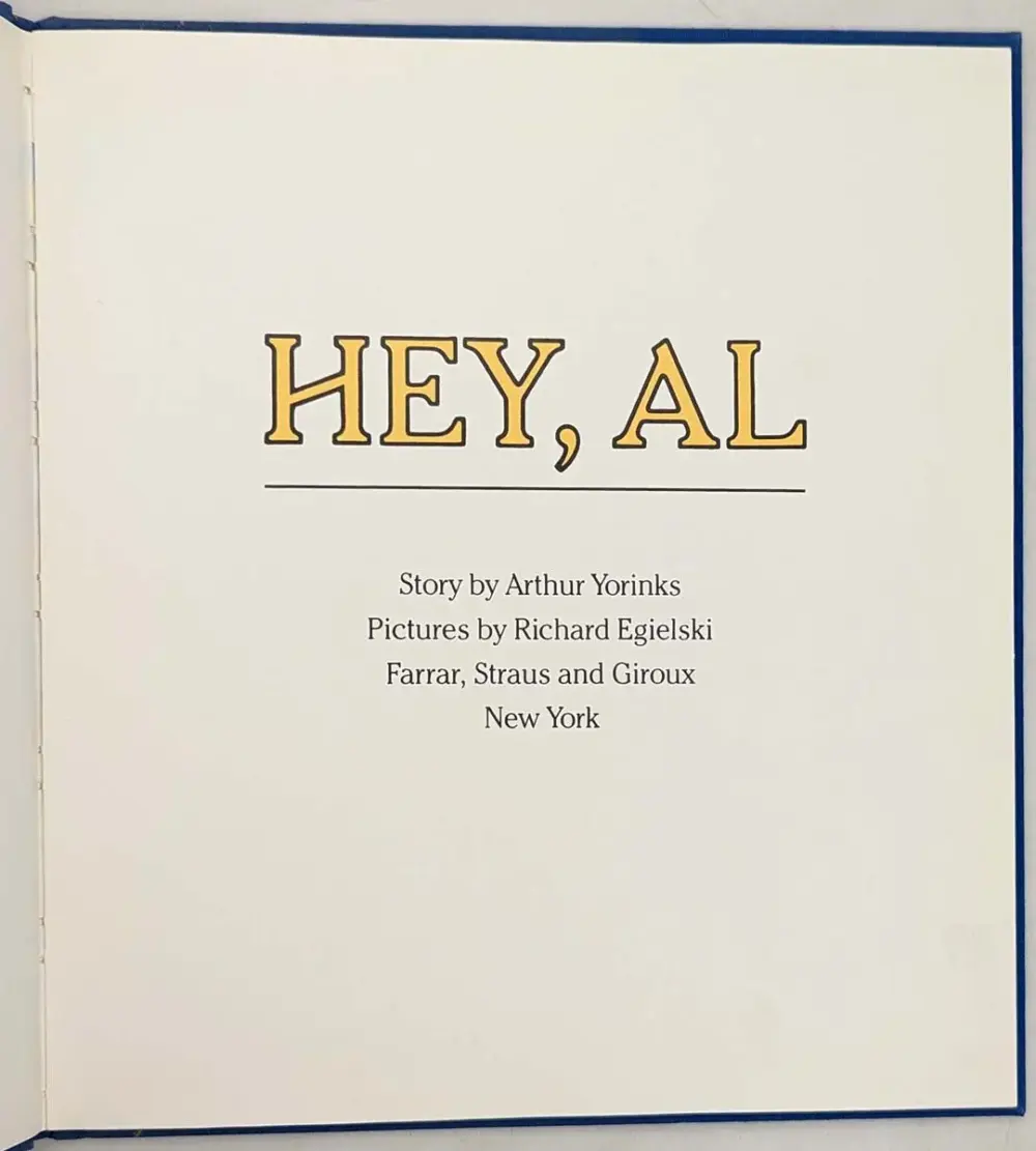 Hey, Al - Arthur Yorinks 1986 | 1st Edition