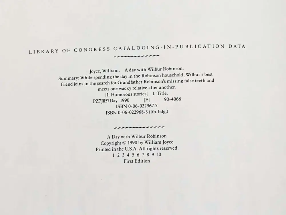 A Day with Wilbur Robinson - William Joyce | 1st Edition SIGNED w/ Sketch