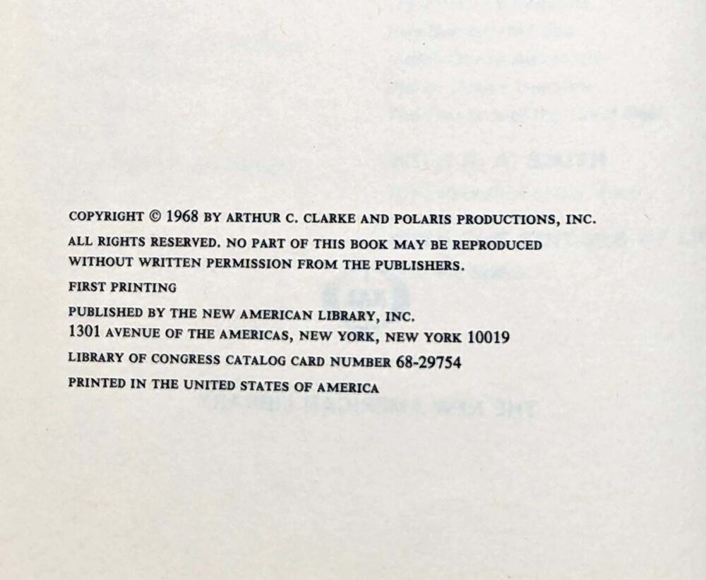 2001: A Space Odyssey - Arthur C. Clarke 1968 | 1st Edition