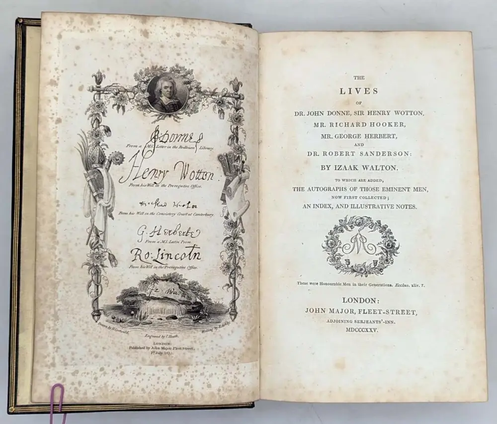 The Lives of Dr. John Donne, Wotton, Hooker - Izaak Walton 1825