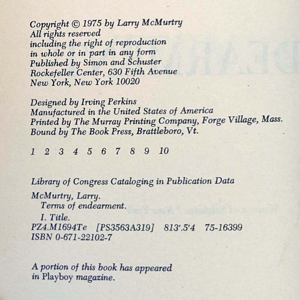 Terms of Endearment - Larry McMurtry | 1st Edition 1975