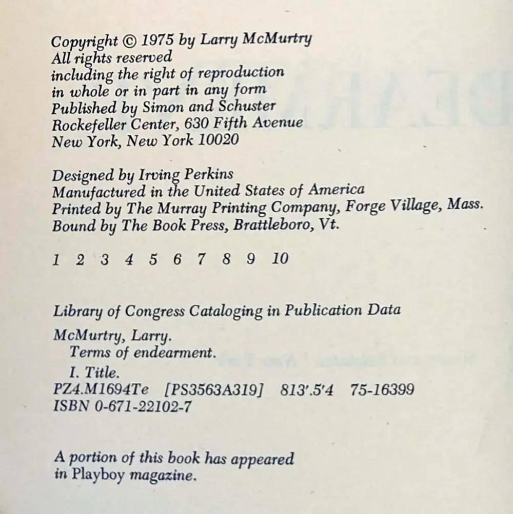Terms of Endearment - Larry McMurtry | 1st Edition 1975