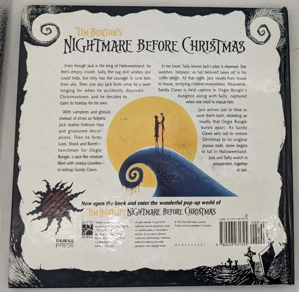 Tim Burton's The Nightmare Before Christmas Pop-Up 1993 | 1st Edition