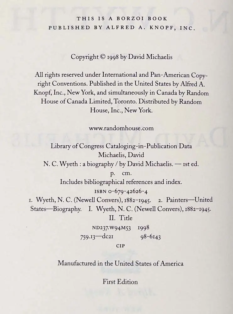 N.C. Wyeth: A Biography - David Michaelis 1998 N.C. Wyeth: A Biography - David Michaelis 1998