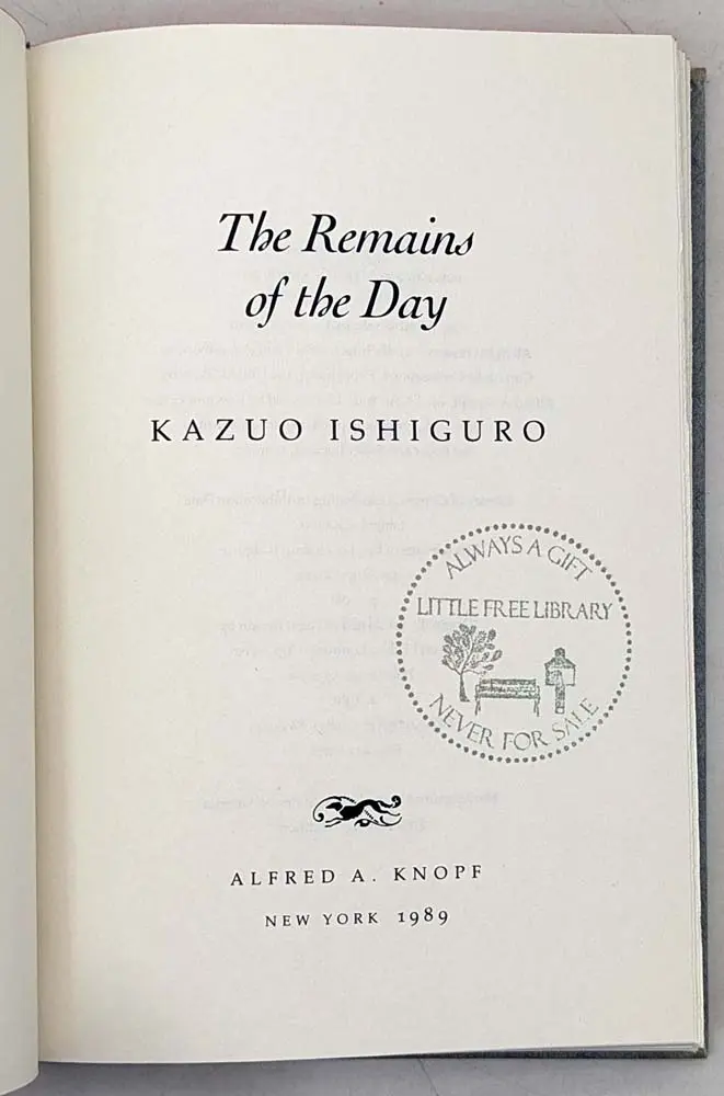 Remains of the Day - Kazuo Ishiguro 1989 | 1st Edition