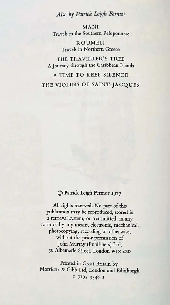 A Time of Gifts - Patrick Leigh Fermor 1977 | 1st Edition