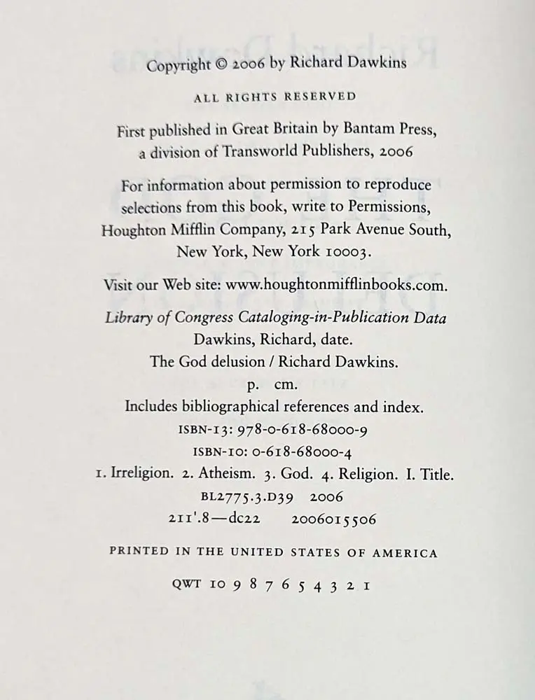 The God Delusion - Richard Dawkins 2006 | 1st Edition