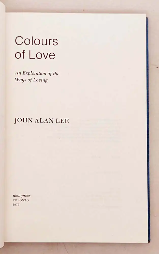 Colours of Love - John Alan Lee 1973 | 1st Edition Colours of Love - John Alan Lee 1973 | 1st Edition