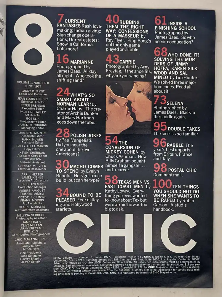 Chic Vintage Adult Magazine - June 1977