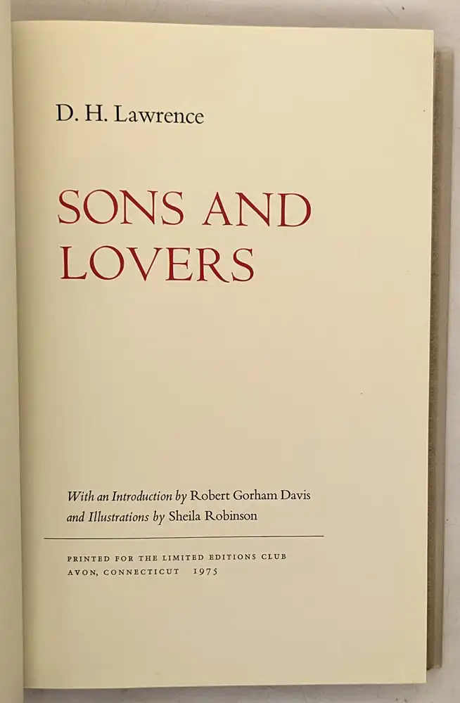 Sons and Lovers - D.H. Lawrence LEC 1975 | SIGNED