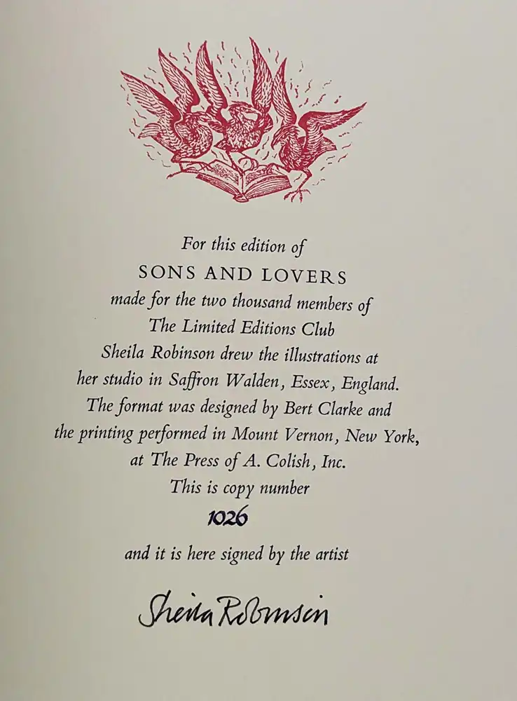 Sons and Lovers - D.H. Lawrence LEC 1975 | SIGNED