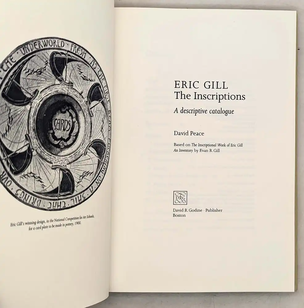 Eric Gill: The Inscriptions - David Pearce 1995