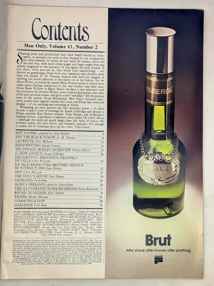 Men Only Vintage Adult Magazine - February 1976