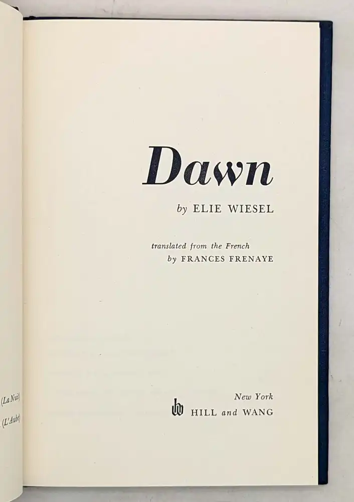 Dawn - Elie Wiesel 1961 | 1st Edition Dawn - Elie Wiesel 1961 | 1st Edition